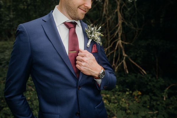 navy suit wedding groom
